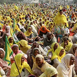 Indian women farmers protest